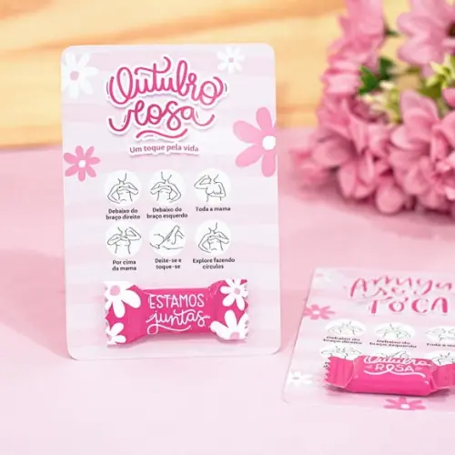 Card com Balinha- Outubro Rosa