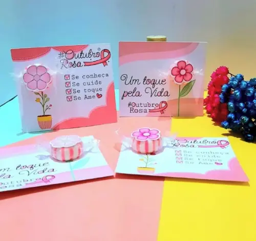 Card com Balinha- Outubro Rosa