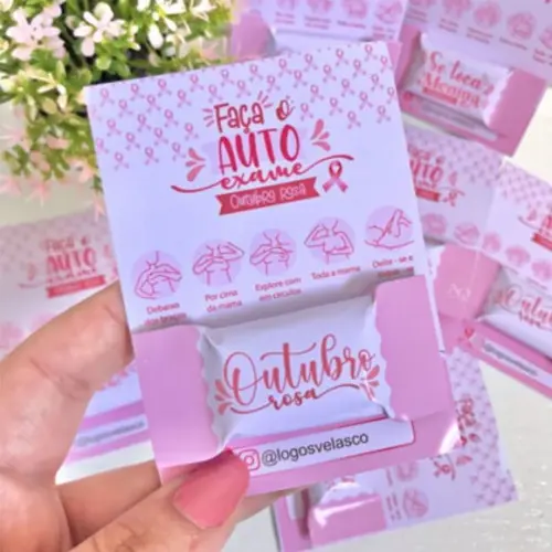 Card com Balinha- Outubro Rosa