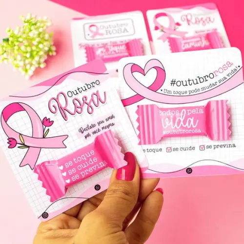 Card com Balinha- Outubro Rosa