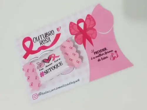 Card com Balinha- Outubro Rosa