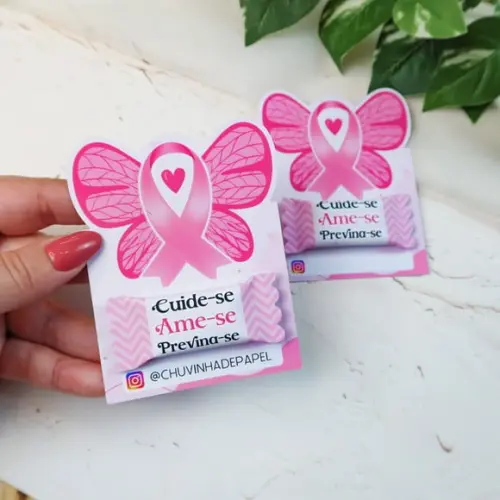 Card com Balinha- Outubro Rosa