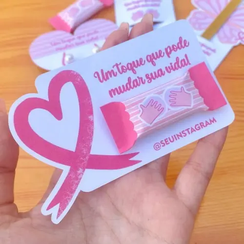 Card com Balinha- Outubro Rosa