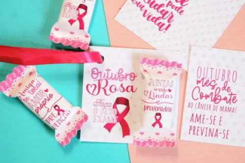 Card com Balinha- Outubro Rosa