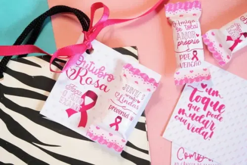 Card com Balinha- Outubro Rosa