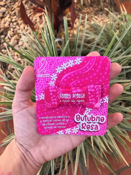 Card com Balinha- Outubro Rosa