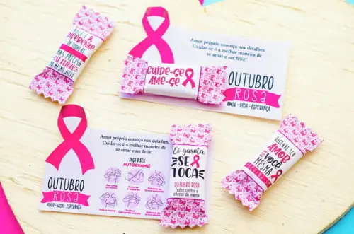 Card com Balinha- Outubro Rosa