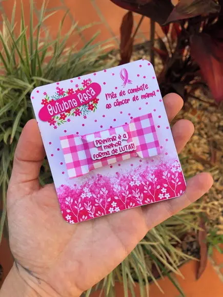 Card com Balinha- Outubro Rosa