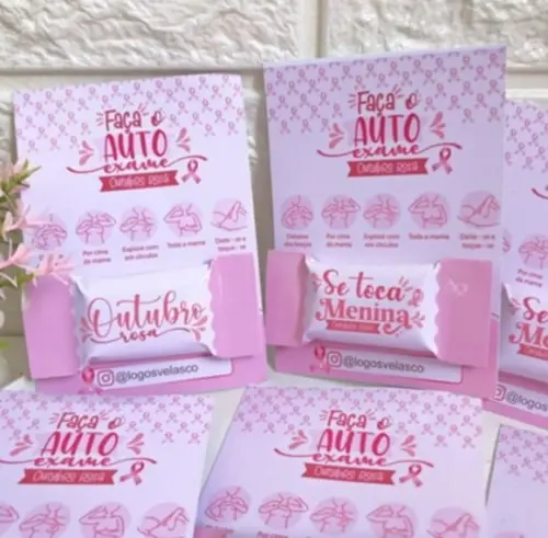 Card Com Balinha- Outubro Rosa