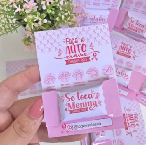 Card Com Balinha- Outubro Rosa
