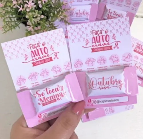 Card Com Balinha- Outubro Rosa