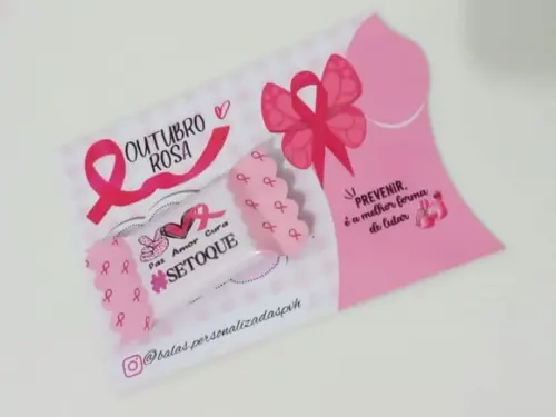 Card Com Balinha- Outubro Rosa