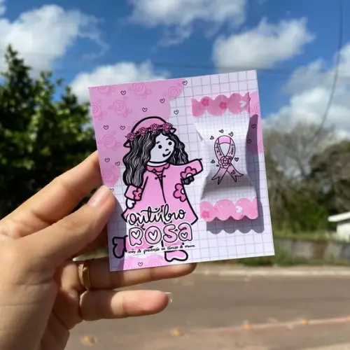 Card Com Balinha- Outubro Rosa