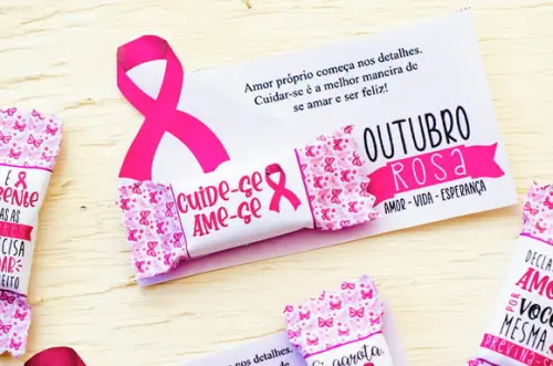 Card Com Balinha- Outubro Rosa