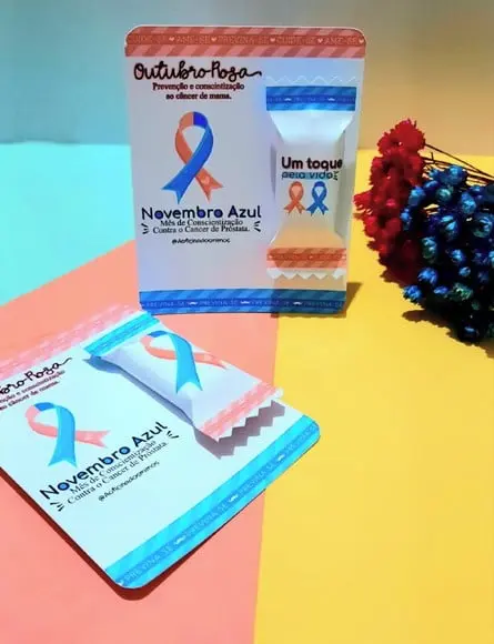 Card com Balinha- Outubro Rosa e Novembro Azul