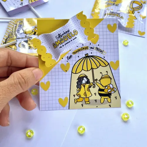 Card com Balinha- Setembro Amarelo -leia Descrição!
