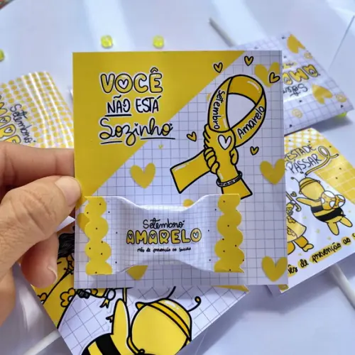 Card com Balinha- Setembro Amarelo -leia Descrição!