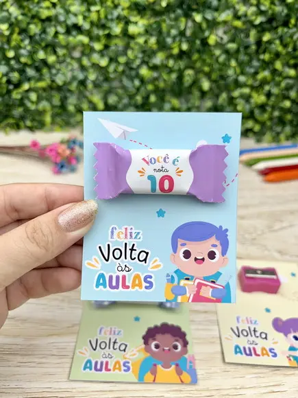 Card com Balinha- Volta as Aulas