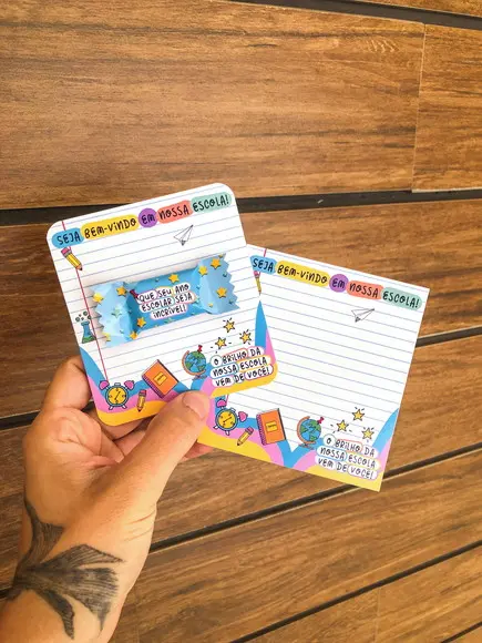 Card com Balinha- Volta as Aulas