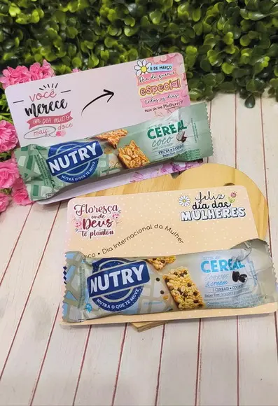 Card com Barra de Cereal- Dia da Mulher