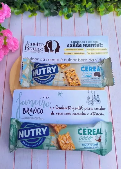 Card com Barrinha de Cereal- Janeiro Branco