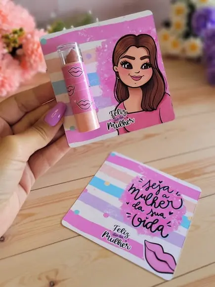 Card com Batom- Dia da Mulher