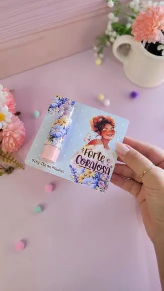 Card com Batom- Dia da Mulher