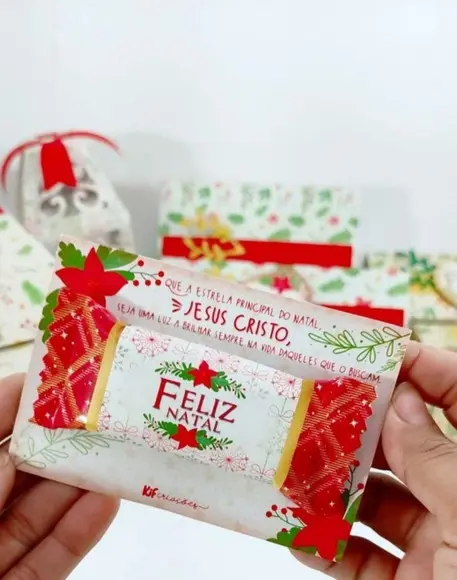 Card com Barrinha de Chocolate 20 Gr- Natal