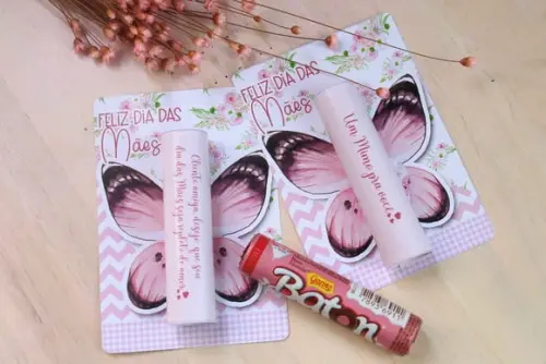 Card com Batom- Dia das Mães