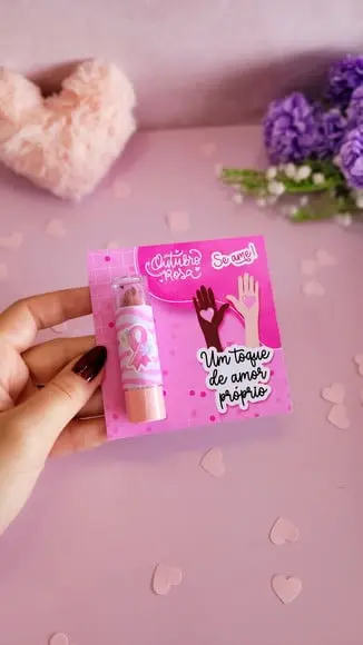 Card com Batom- Outubro Rosa