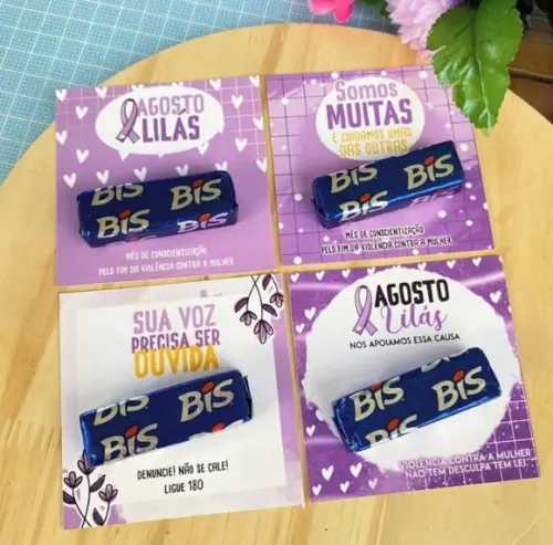 Card com Bis- Agosto Lilás