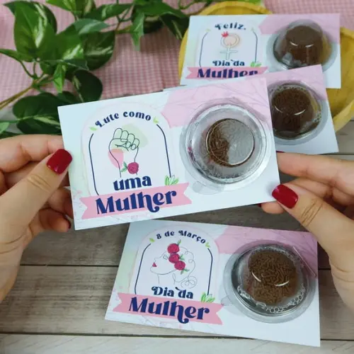 Card com Blister (suporte para Doce)- Dia da Mulher