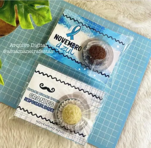 Card com Blister (suporte para Doce)- Novembro Azul