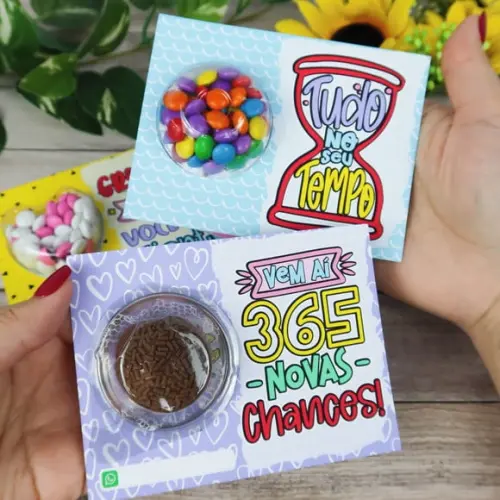 Card com Blister (suporte para Docinhos)- Ano Novo