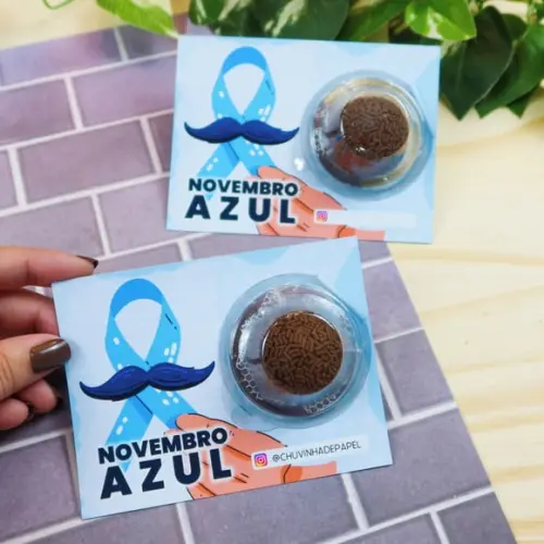 Card com Blister( para Docinhos)- Novembro Azul