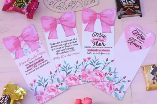 Card com Bombom- Dia das Mães