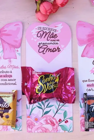 Card com Bombom- Dia das Mães