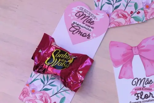 Card com Bombom- Dia das Mães