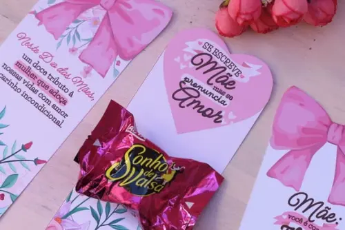 Card com Bombom- Dia das Mães