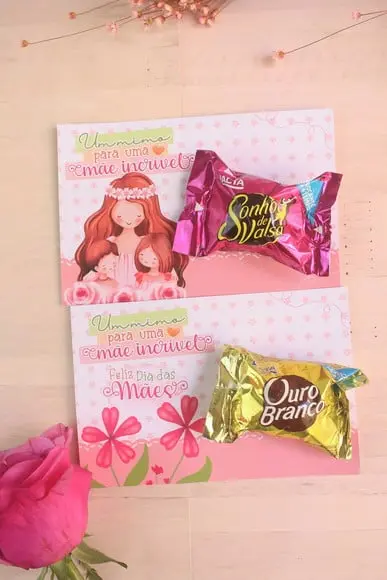 Card com Bombom- Dia das Mães
