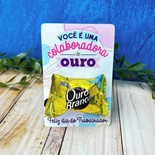 Card com Bombom- Dia do Trabalho