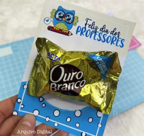 Card com Bombom- Dia dos Professores