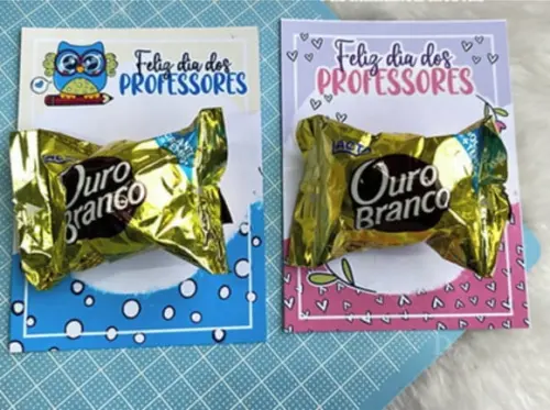 Card com Bombom- Dia dos Professores