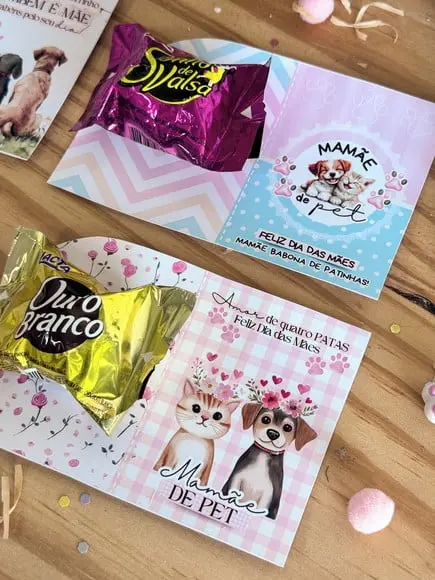 Card com Bombom- Mãe de Pet