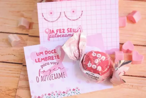 Card com Bombom- Outubro Rosa