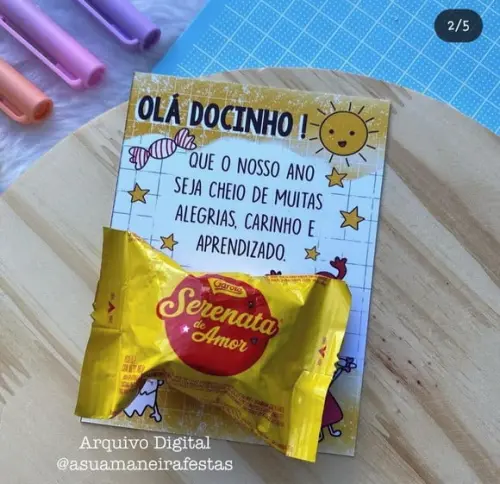 Card com Bombom- Volta as Aulas