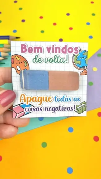 Card com Borracha- Volta as Aulas