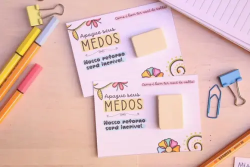 Card com Borracha- Volta as Aulas