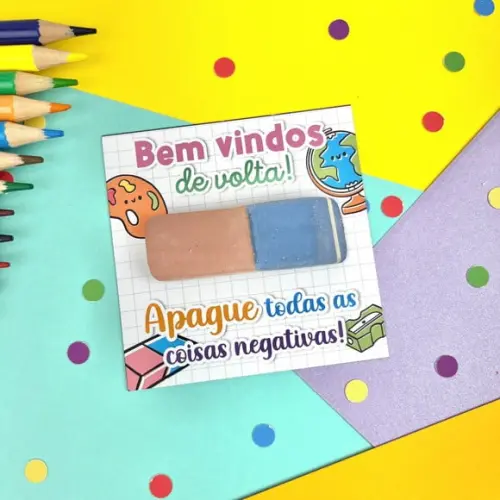 Card com Borracha- Volta as Aulas