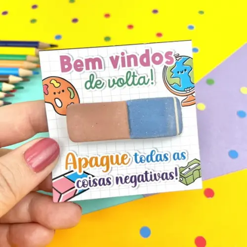 Card com Borracha- Volta as Aulas